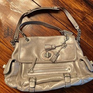Coach silver handbag … lots of pockets - great condition
